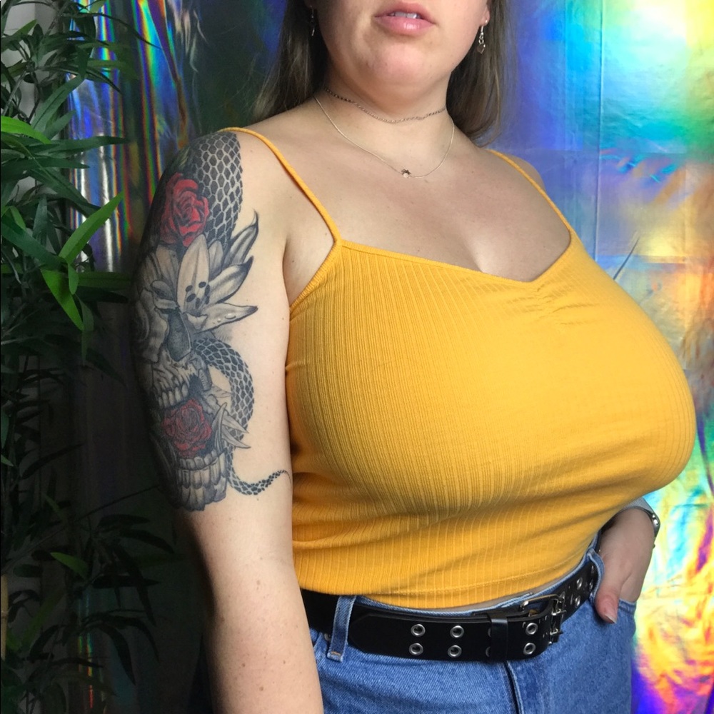 TOPSHOP Orange Spaghetti Strap Tank Top